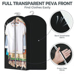 4 Pack 60'' Clear Garment Bags For Hanging Clothes, Suit Bags For Closet Storage, Clothing Storage, Garment Bags For Travel Cove