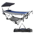 RedSwing Portable Folding Hammock with Stand,Fold Up Hammock with Removable Canopy,Pillow and Storage Net,Foldable Camping Hammo
