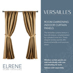 Elrene Home Fashions Versailles Faux-Silk Room-Darkening Curtain Panel, Blackout Curtain With Rod Pocket, 52 Inches By 95 Inches