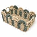 Psycheer Rectangular Boho Decor Bin,Handmade Paper Rope Basket,Small