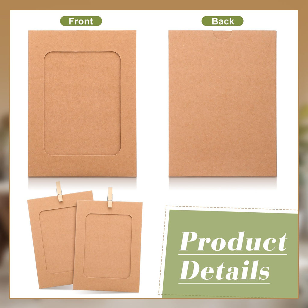 Janlaugh 100 Pcs Paper Picture Frames For 4 X 6 Inch Paper Photo Frames With 100 Clips And 10 Strings Kit Diy Cardboard Photo Ha