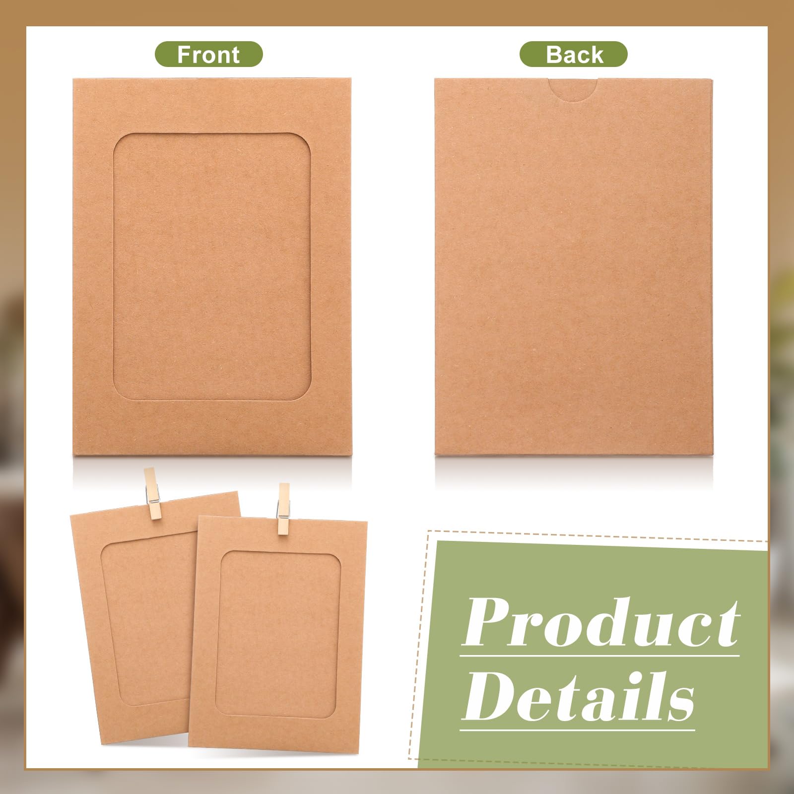 Janlaugh 100 Pcs Paper Picture Frames For 4 X 6 Inch Paper Photo Frames With 100 Clips And 10 Strings Kit Diy Cardboard Photo Ha