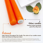 Pickood 12-Inch Tall Dripless Taper Candles Set Of 4 - Orange Tapered Candles, Perfect For Halloween,Fall - Smokeless, Unscented
