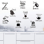 Kitchen Quotes Wall Stickers Kitchen Lettering Wall Decal Kitchenware with Sayings Wall Decoration for Kitchen Dining Baking Roo