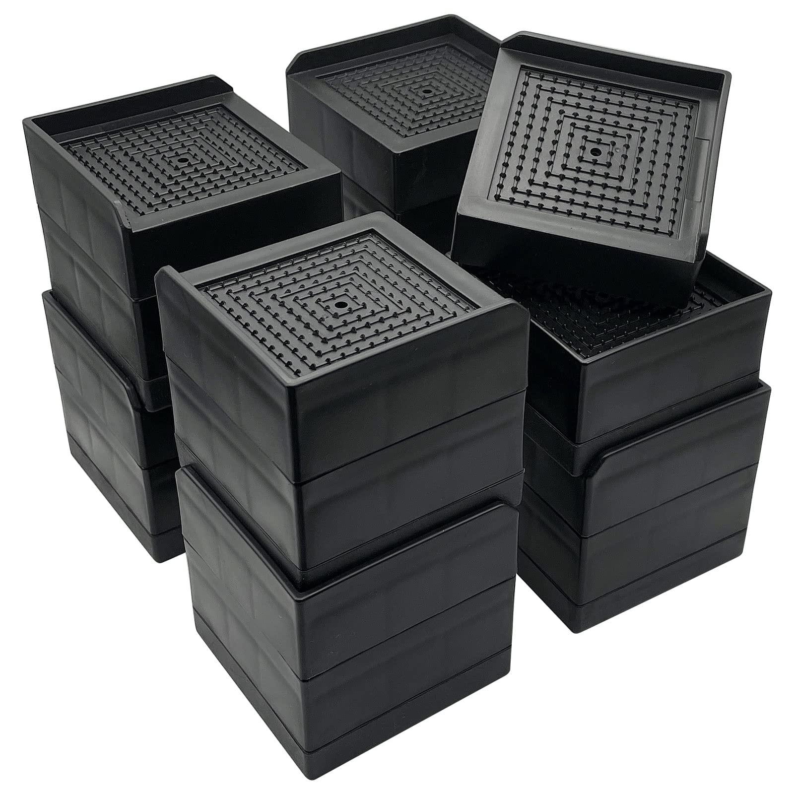 Jonhwi Bed Risers, Furniture Raise Blocks, 3 Inch Stilts Heavy Duty For Bed Couch Desk Sofa Table Lifts, Furniture Legs Lifters