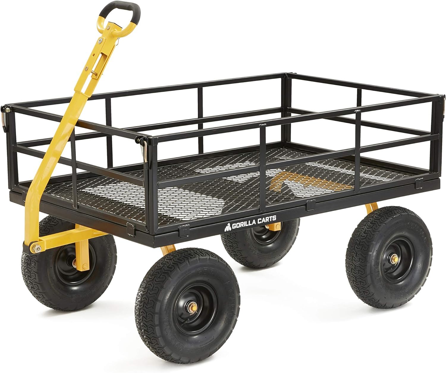 Gorilla Cart 9 Cubic Feet 1200 Pound Capacity Heavy Duty Durable Steel Utility Wagon Cart With 2 In 1 Towing Handle And Removabl