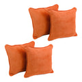 Blazing Needles Corded Microsuede Throw Pillow, 18", Tangerine Dream 4 Count