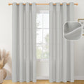 Youngstex Grey Linen Curtains 84 Inches Length For Living Room Light Filtering Window Drapes Privacy For Bedroom, Dining Office