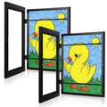 [2-Pack] Kids Frames, 8.5x11 Front Opening Kids Artwork Frames Changeable, Black Artwork Display Storage Frame for Wall, Holds 5