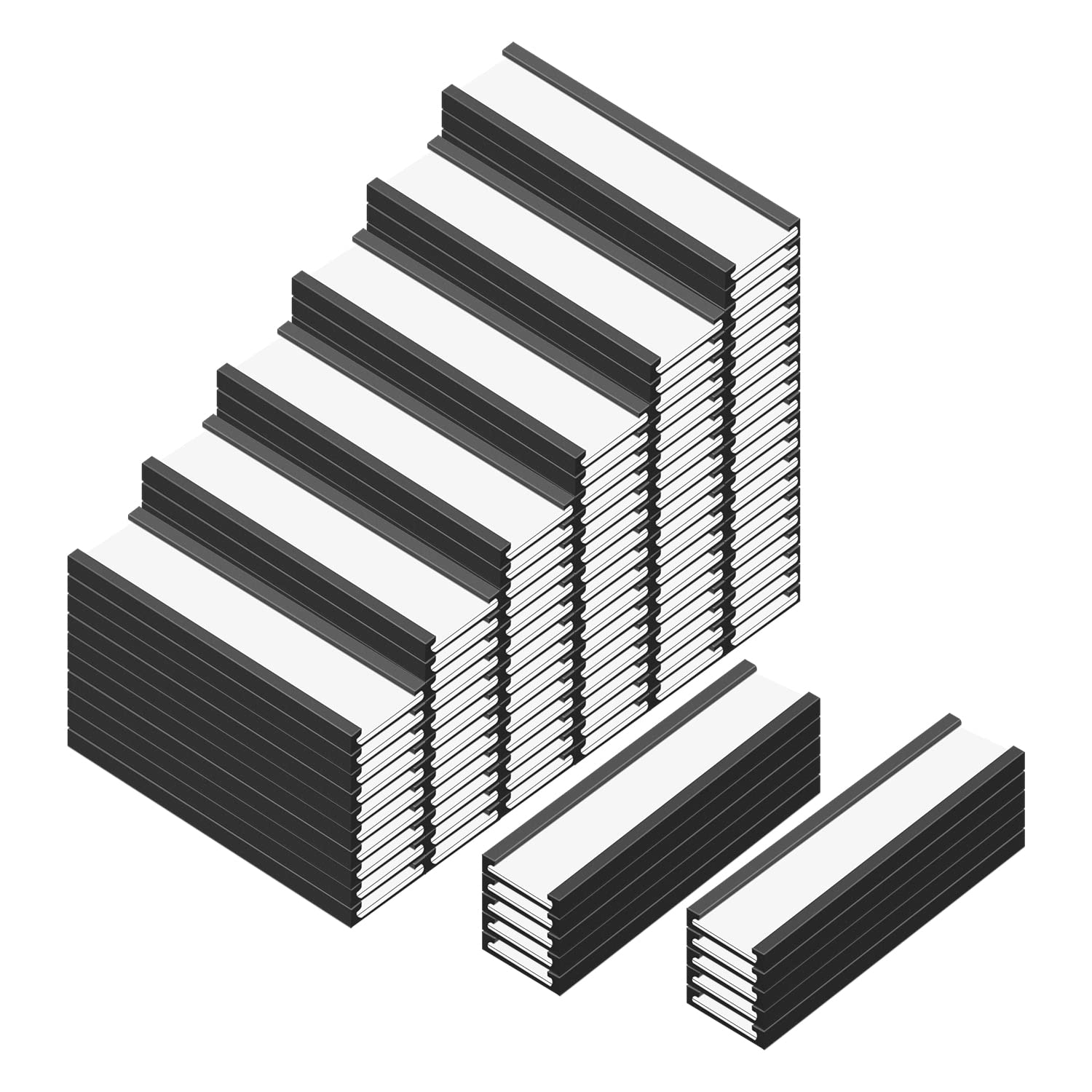 Mvisual C Channel Magentic Label Holders 0.5X2 Inches With Paper Inserts And Clear Plastic Protectors,Magnetic Data Card Holders
