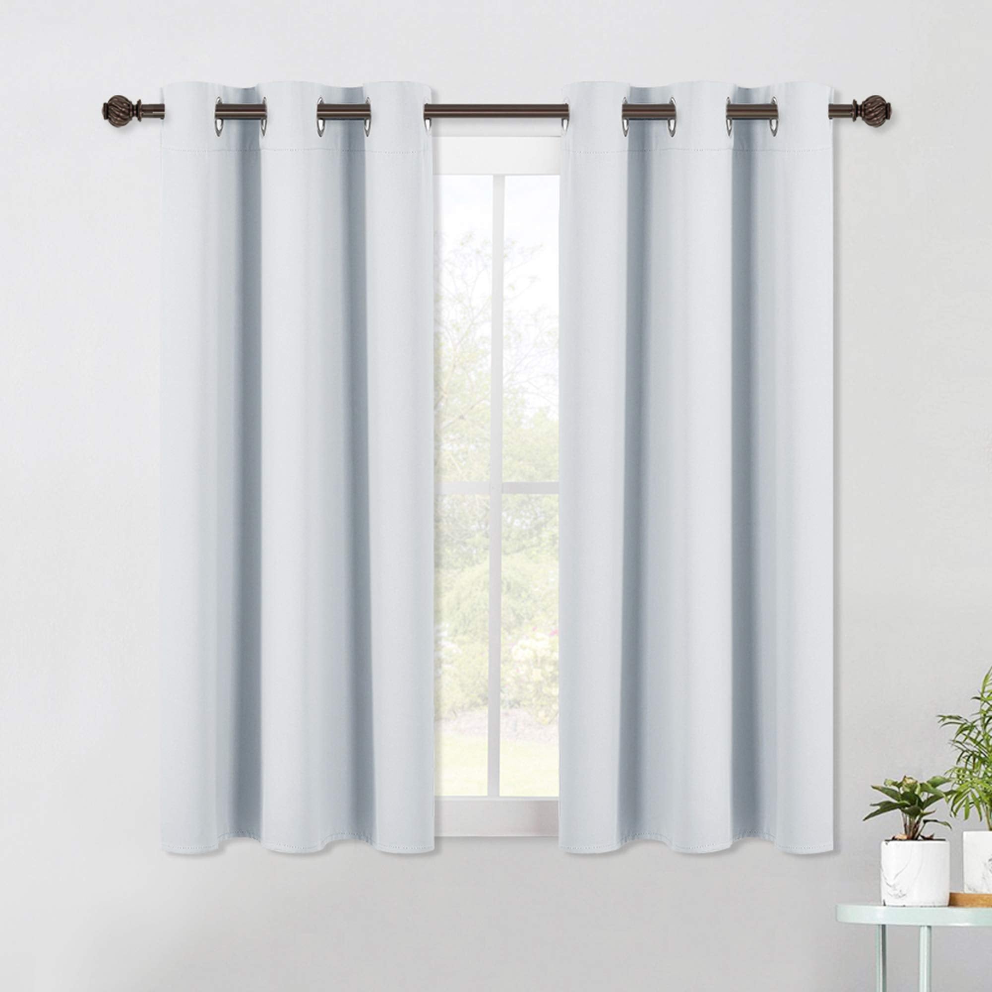 Nicetown Room Darkening Curtain Panels For Bedroom -Easy-Care Solid Thermal Insulated Grommet Room Darkening Draperies/Drapes (2