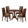 East West Furniture Dlip3-Bmk-W 3 Piece Kitchen Table & Chairs Set Contains A Round Dining Room Table With Dropleaf And 2 Dining Chairs, 42X42 Inch, Buttermilk & Cherry