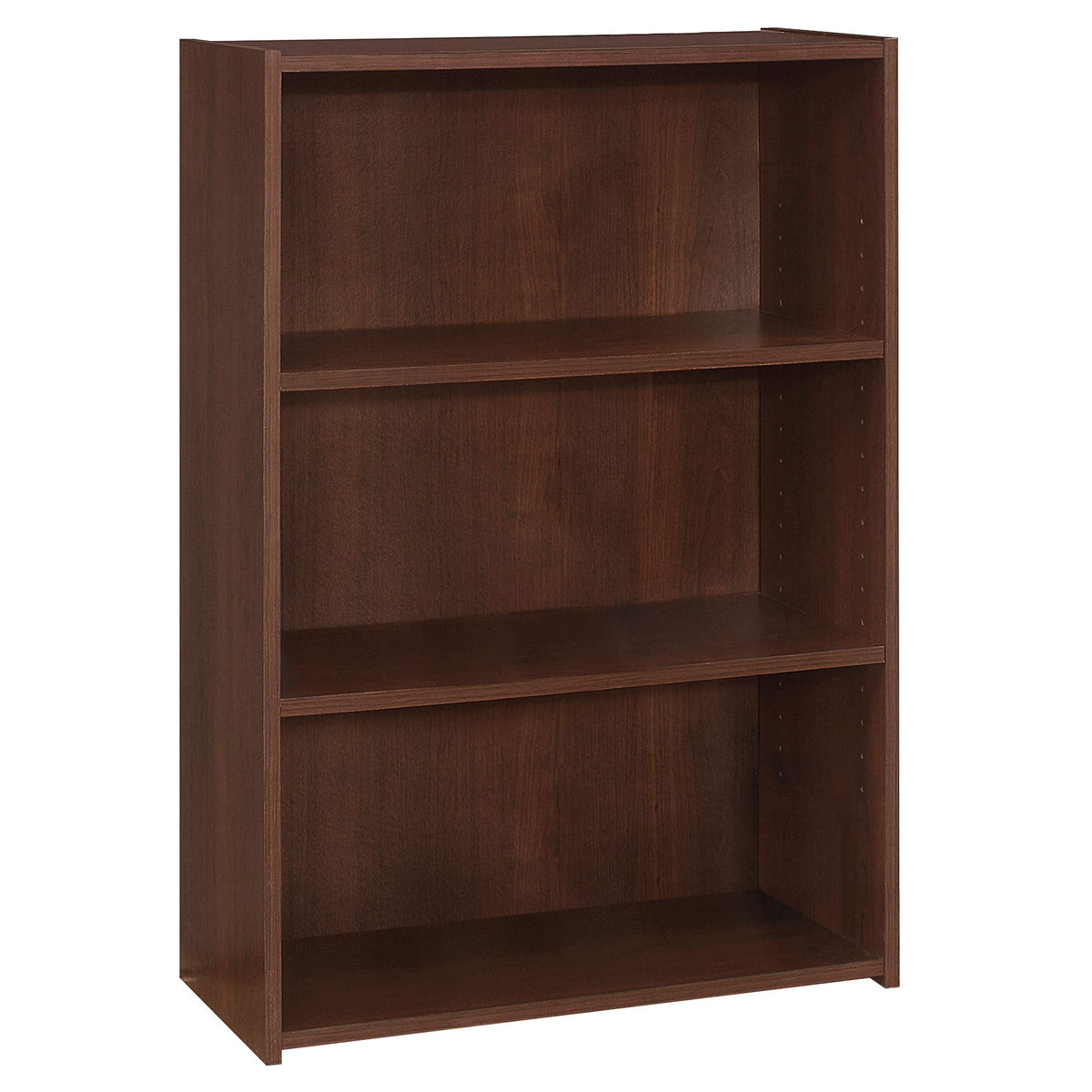 Monarch Specialties I BOOKCASE-36 H/Cherry with 3 Shelves Bookcase, Red