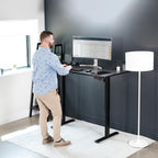 Vivo Electric 60 X 30 Inch Standing Desk Workstation, Memory Controller Height Adjustment, 1B Series, Black Top Black Frame, Desk-Kit-1B6B-30