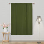 Dwcn Blackout Curtains-Tie Up Shade For Window Thermal Insulated Room Darkening Rod Pocket Curtains For Kitchen, Olive Green, W4