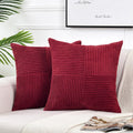 Fancy Homi 2 Packs Burgundy Big Decorative Throw Pillow Covers 24X24 Inch For Living Room Couch Bed Sofa, Rustic Farmhouse Boho