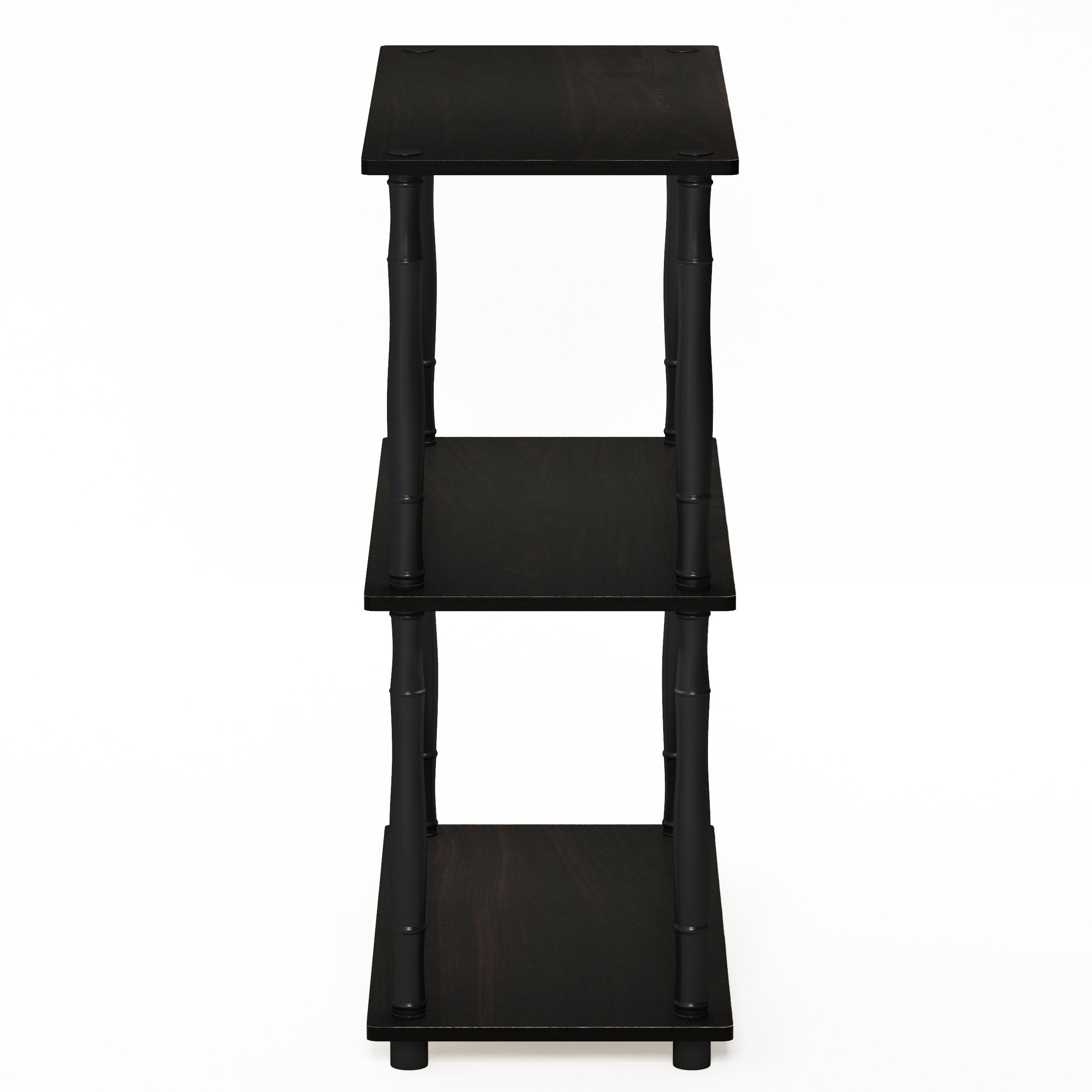 Furinno Turn-N-Tube 3-Tier Compact Multipurpose Shelf Display Rack With Classic Tube, Espresso/Black