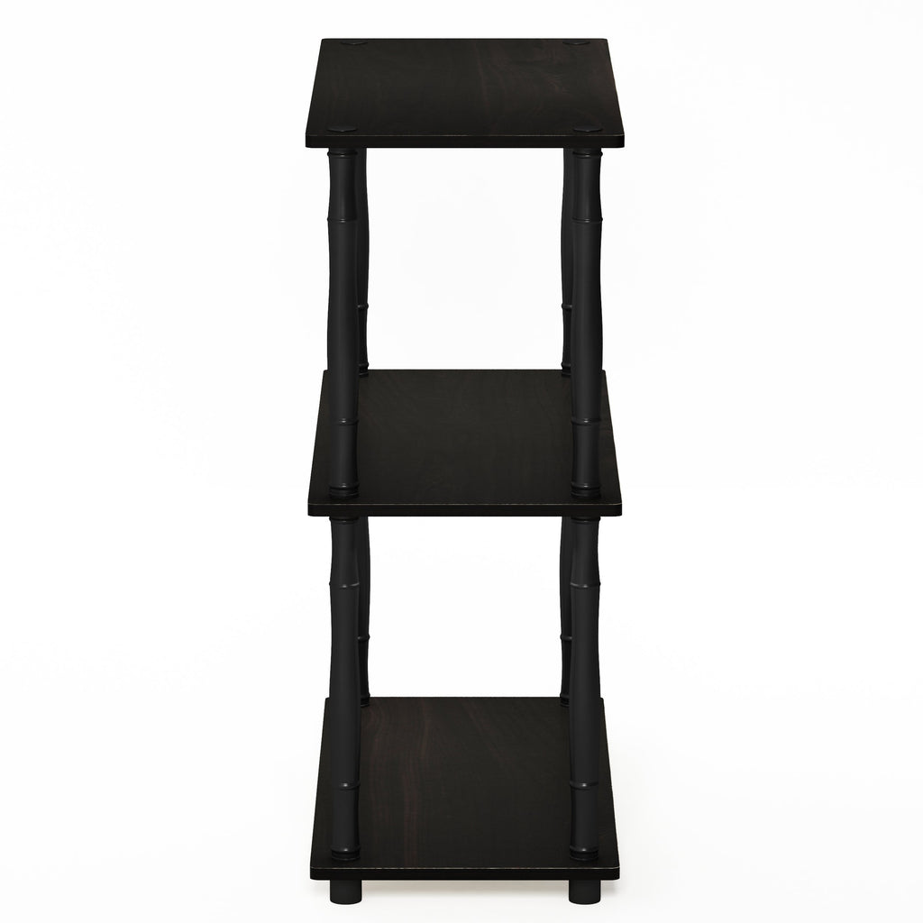 Furinno Turn-N-Tube 3-Tier Compact Multipurpose Shelf Display Rack With Classic Tube, Espresso/Black