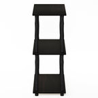 Furinno Turn-N-Tube 3-Tier Compact Multipurpose Shelf Display Rack With Classic Tube, Espresso/Black