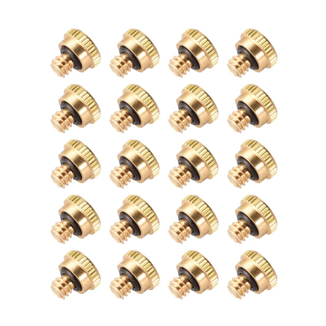 Uxcell Misting Nozzle Plug, Unc10-24 Screw Thread Brass For Outdoor Cooling System, 20 Pcs (9Mm Height)