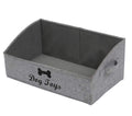 Geyecete Foldable Fabric Trapezoid Organizer Box  Collapsible Basket for Dog Toys (Gray)
