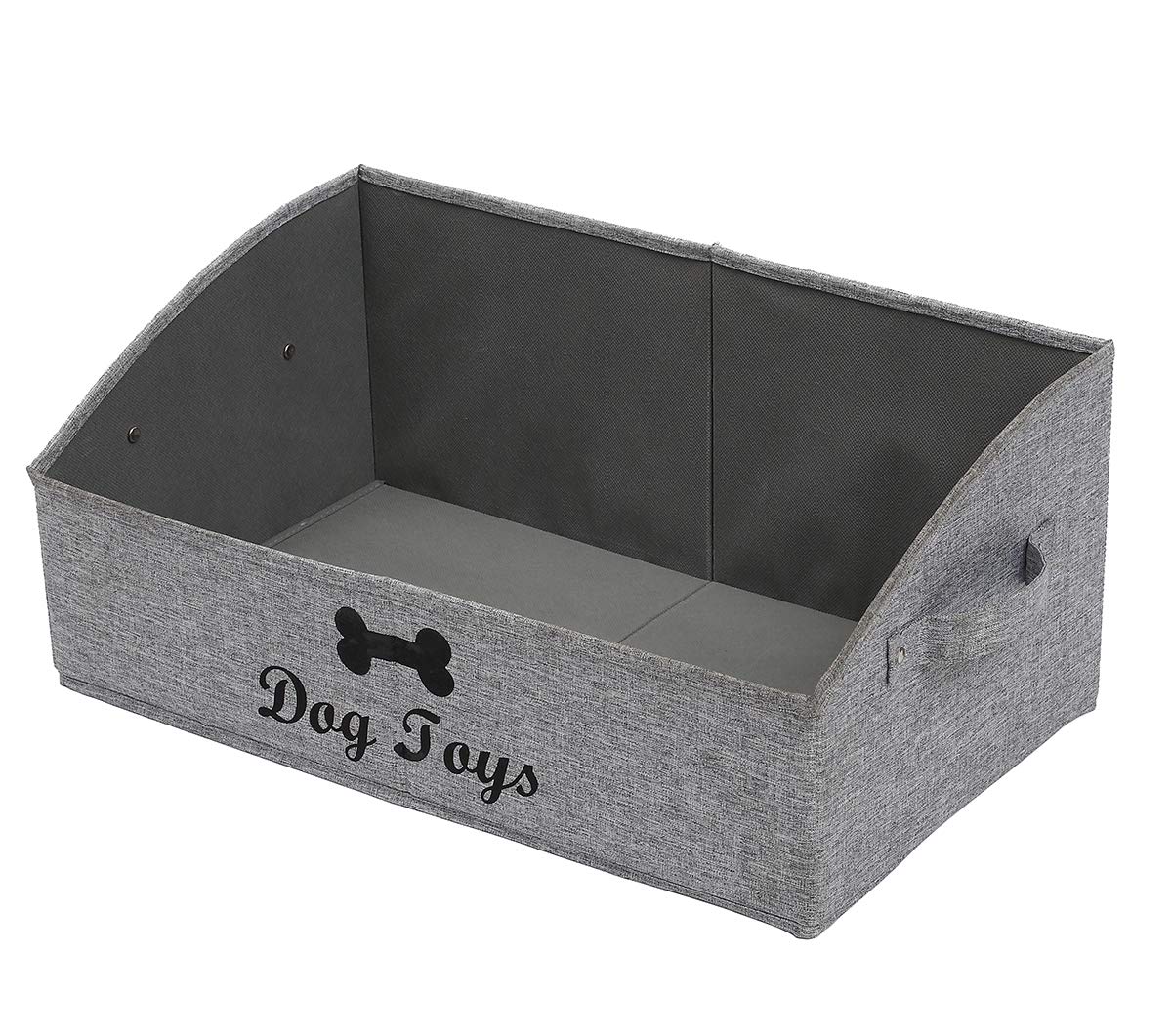 Geyecete Foldable Fabric Trapezoid Organizer Box  Collapsible Basket for Dog Toys (Gray)
