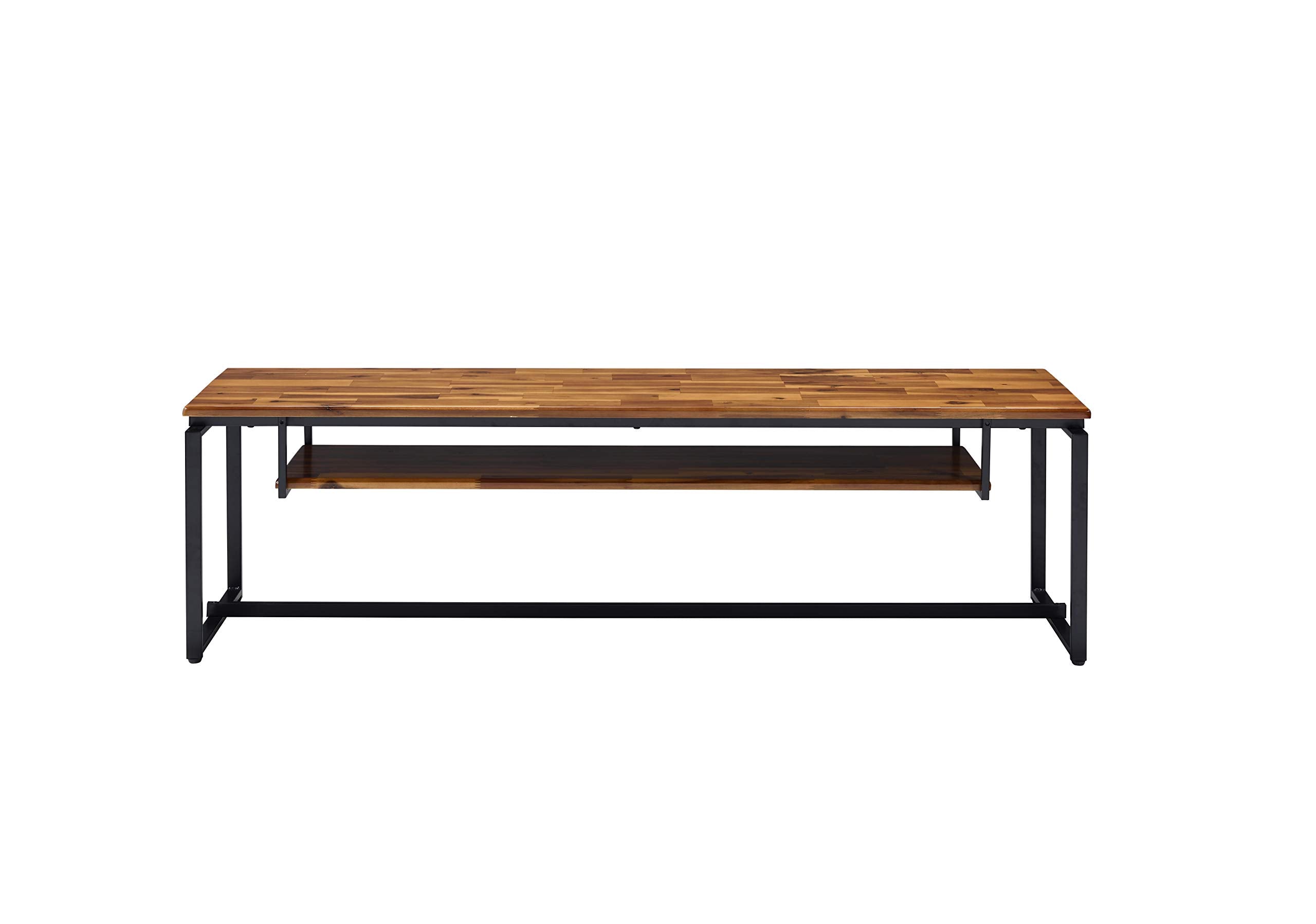 Acme Kersey Wooden Top Tv Stand With 1 Shelf In Oak And Black