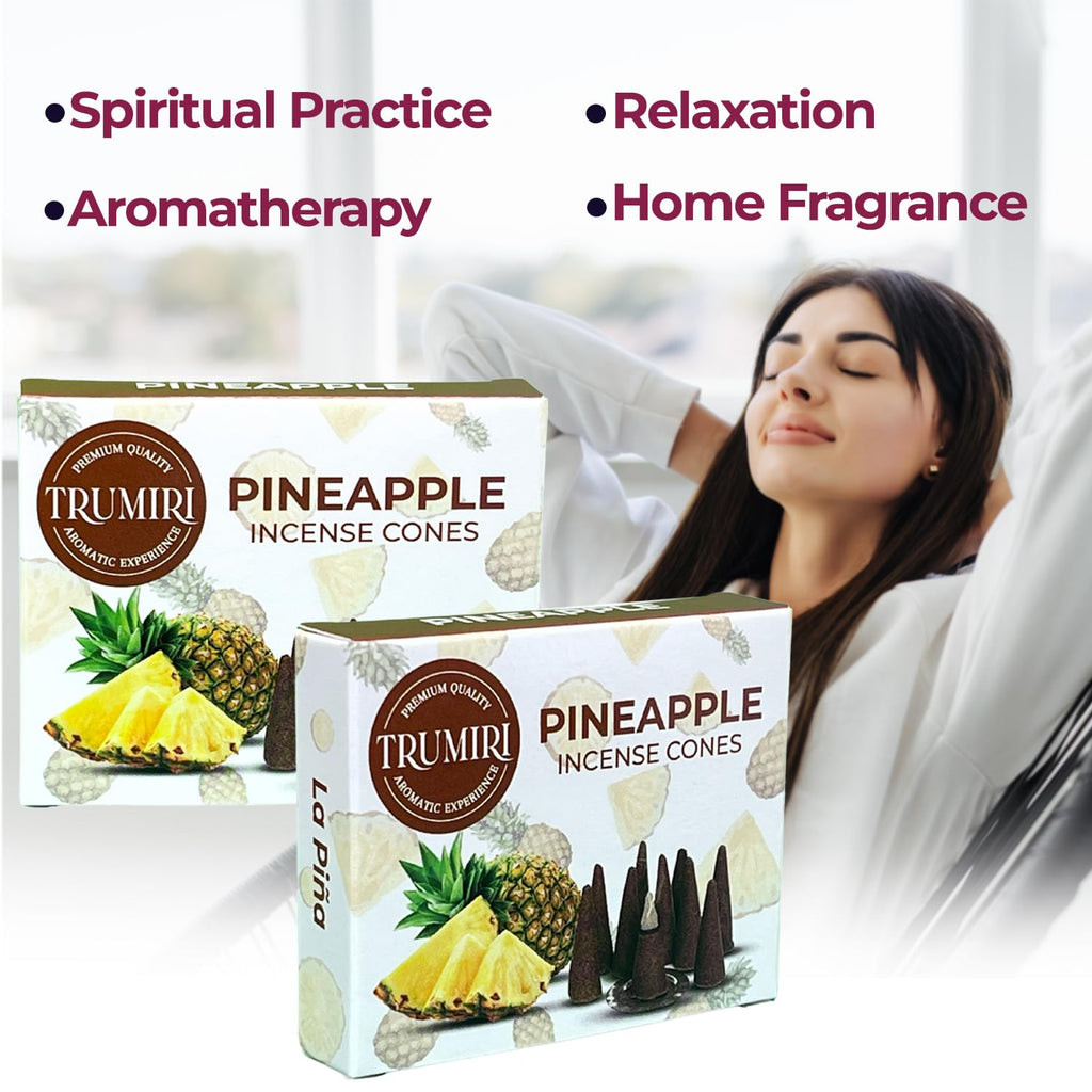 Pineapple Incense Cones - Total 20 Cone Incense - Dual Pack Of 10 Insence Cones - Incense Cones Scented - Cone Incense Scents -