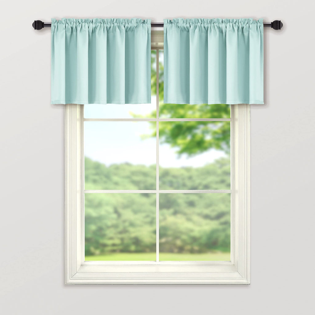 Mrs.Naturall Beach Valances For Kitchen Window 2 Pack Rod Pocket Blackout Valance For Living Room Bathroom 36 X 16 Inch Length S