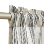 Jinchan Linen Kitchen Curtains Striped Tier Curtains 24 Inch Cafe Curtains Farmhouse Small Curtains Balanced Stripe Half Window Curtains Light Filtering For Bathroom Laundry 2 Panels Black On Beige