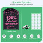 Boxelfos 100% Blackout Blind Curtains Window Cove (39''X 59'')[Diy Cut To Any Size Or Shape] [Hook & Loop Tabs][ Portable Bags F