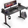 VITESSE Ergonomic Gaming Desk 55 Inch, T Shaped Office PC Computer Desk with Desk Mouse Pad, Gamer Tables with Gaming Handle Rac