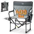 Timber Ridge Aluminum Camping Directors Chair with Side Table Pocket, Portable Folding Heavy Duty Lawn Chair for Fishing Trip Pi