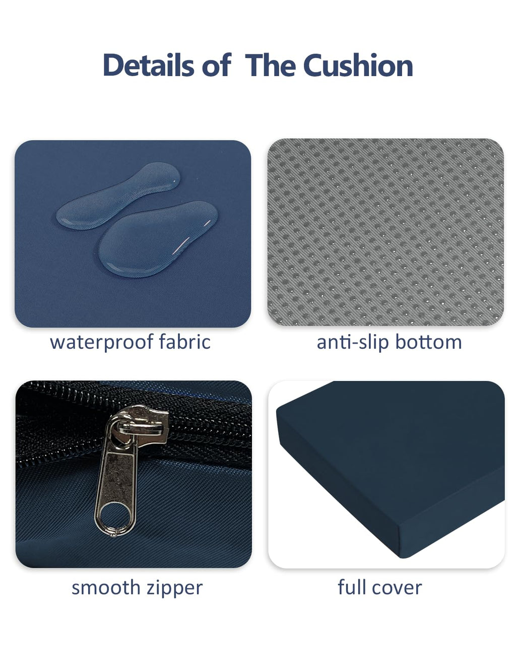 Outdoor Bench Cushion 32X16X2 Inch, Waterproof Seat Cushions With Bottom Anti-Slip Bead, High Respond Cushion For Bench, Outdoor