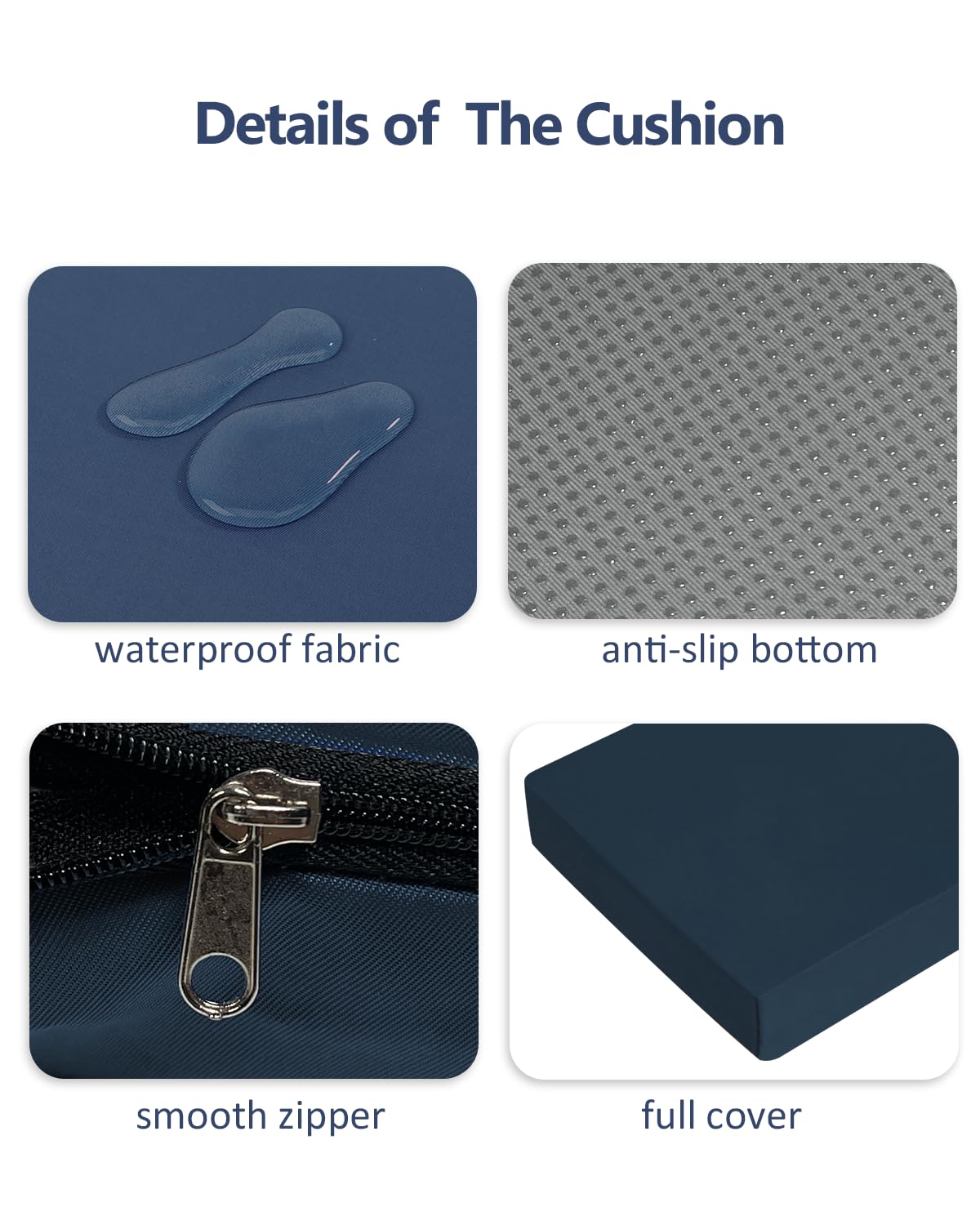 Outdoor Bench Cushion 32X16X2 Inch, Waterproof Seat Cushions With Bottom Anti-Slip Bead, High Respond Cushion For Bench, Outdoor