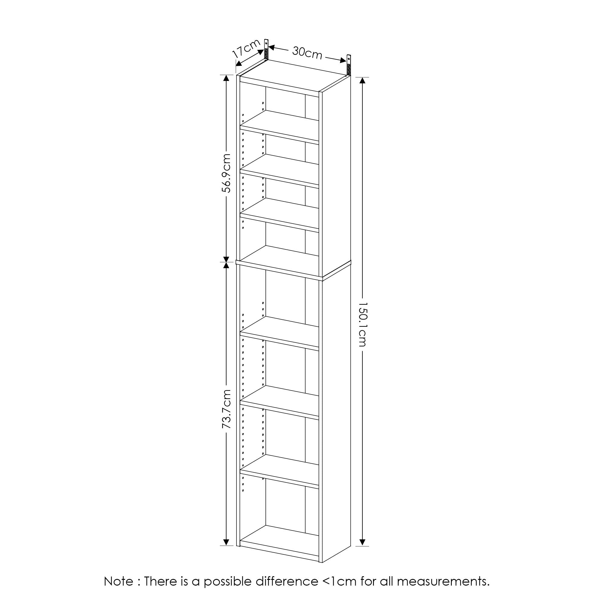 Furinno Indo 8-Tier Media Tower, Espresso