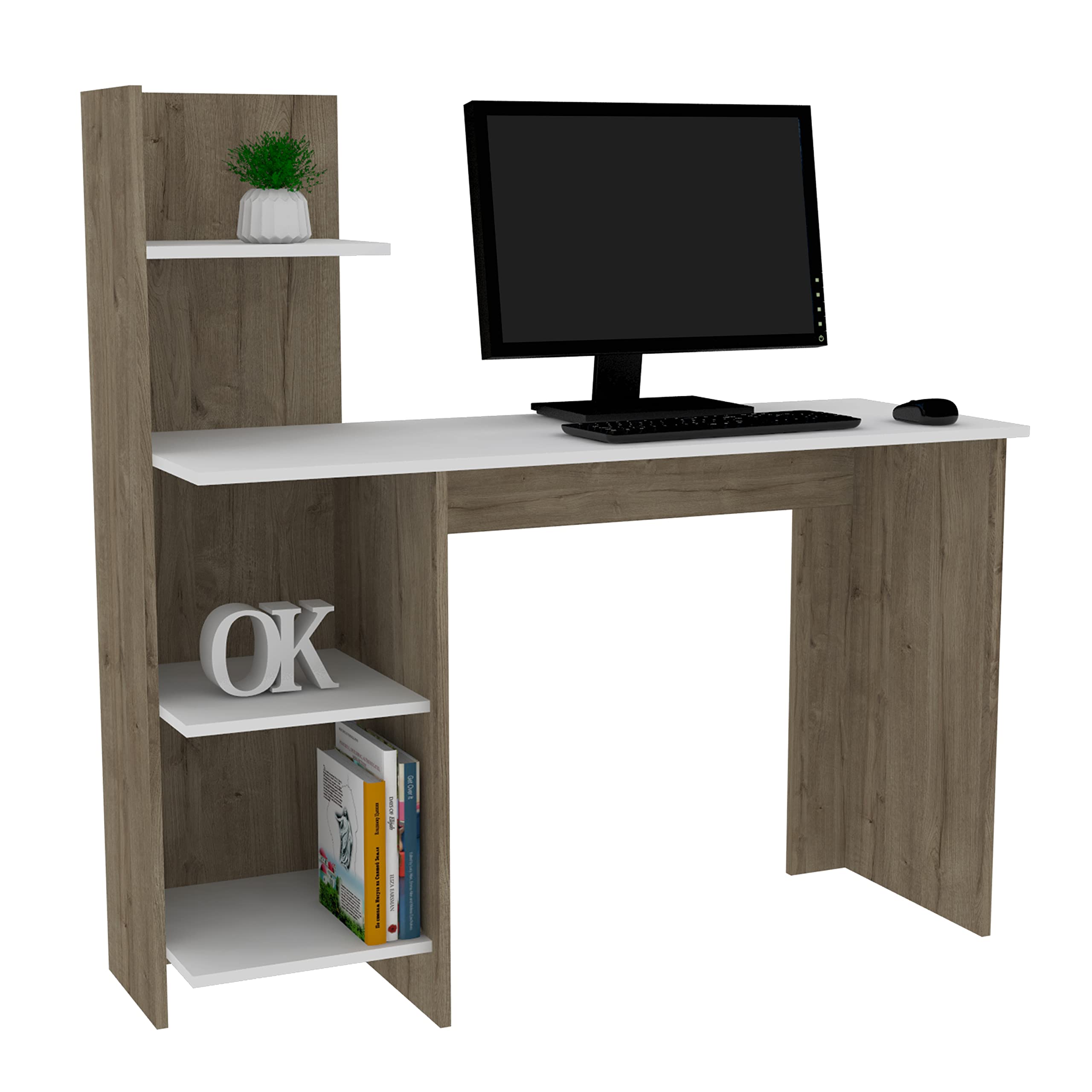 Toronto 120 Desk White-Light Oak