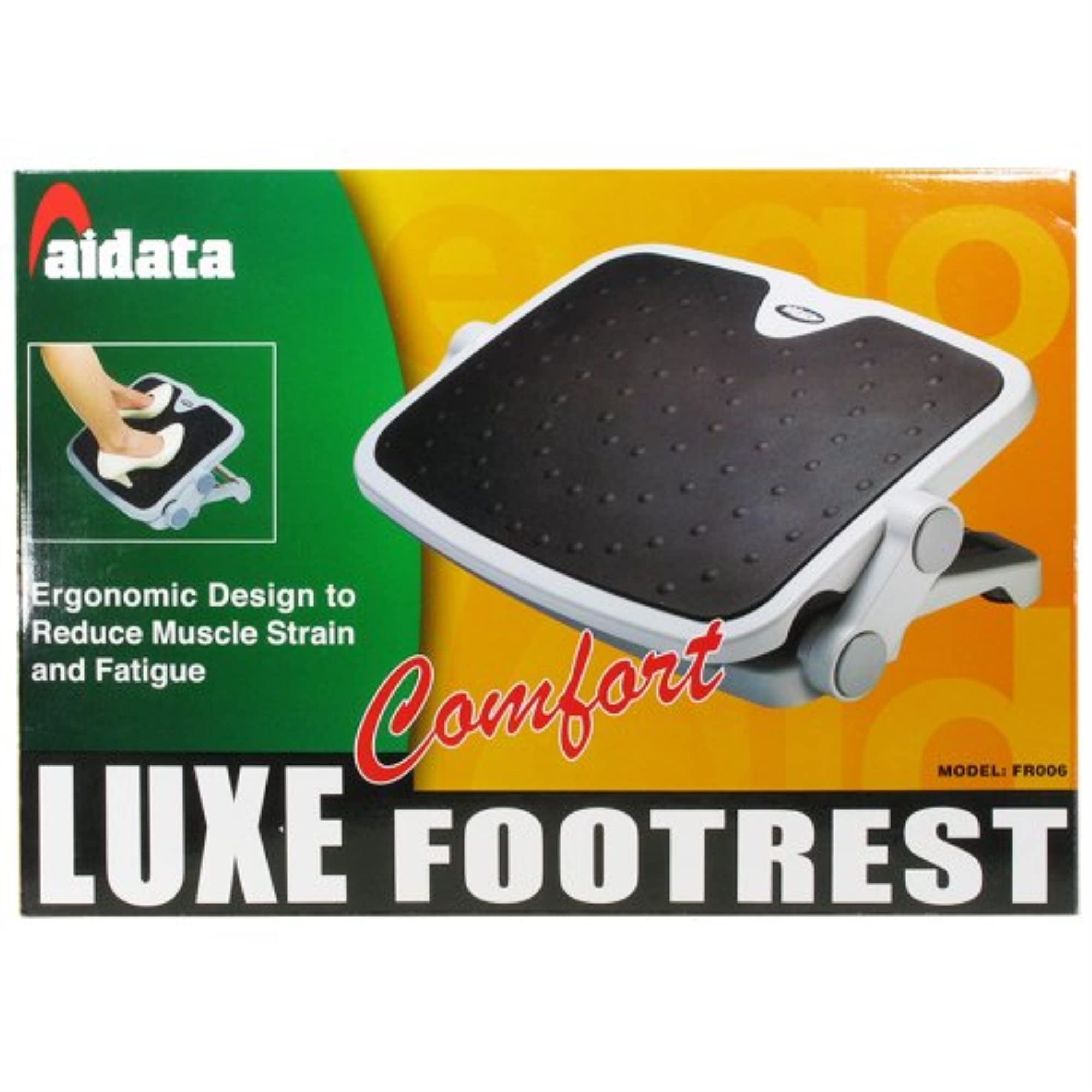 Aidata FR006 Luxe Comfort Footrest (Gray) with 2 Height adjustments and Free Angle adjustments (Gray)