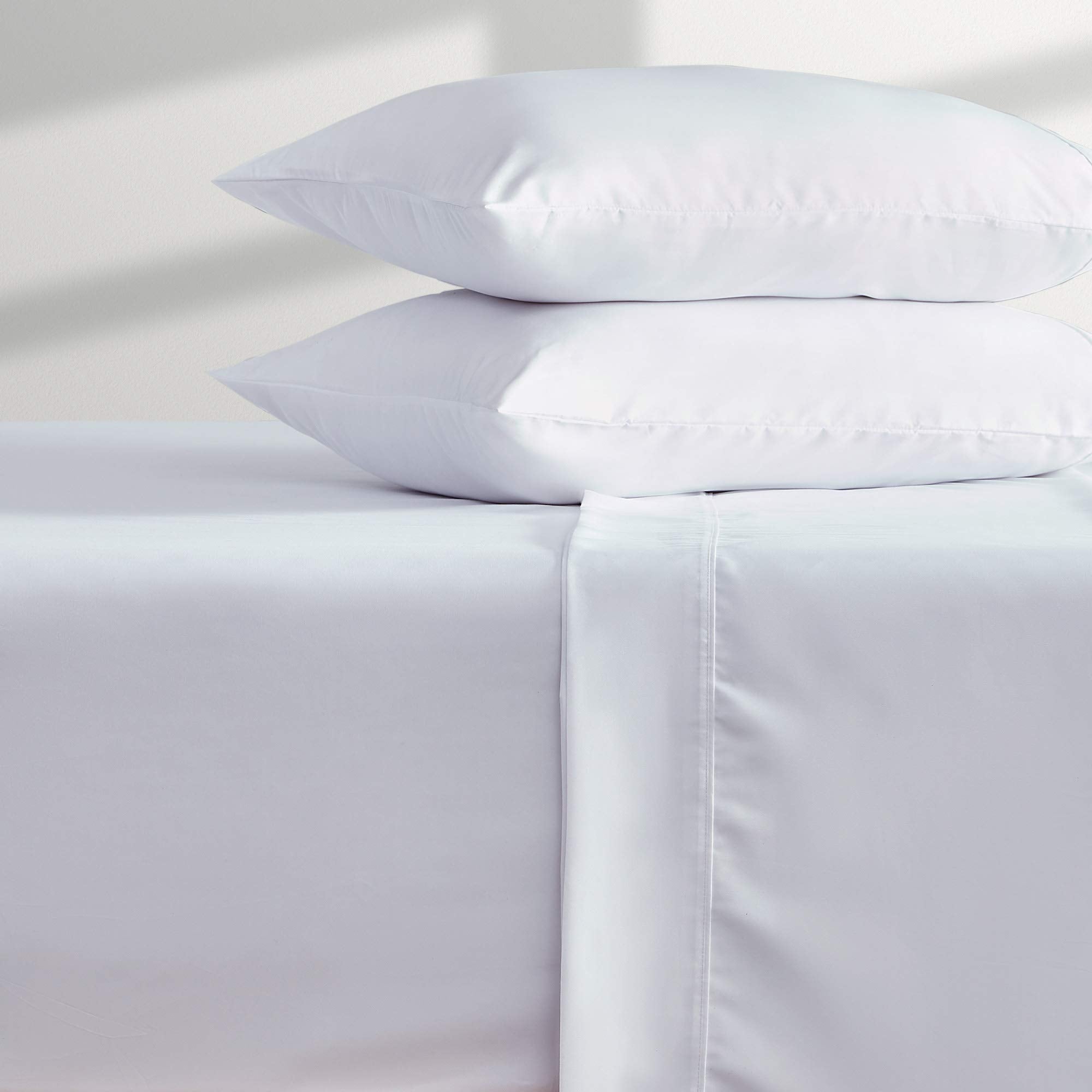 Sleep Zone Extra Deep Pocket Full Sheet Set 4 Piece - Super Soft Brushed Microfiber Bedding Sheets Set Fits Deep Mattress Upto 21 Inches (White, Full)