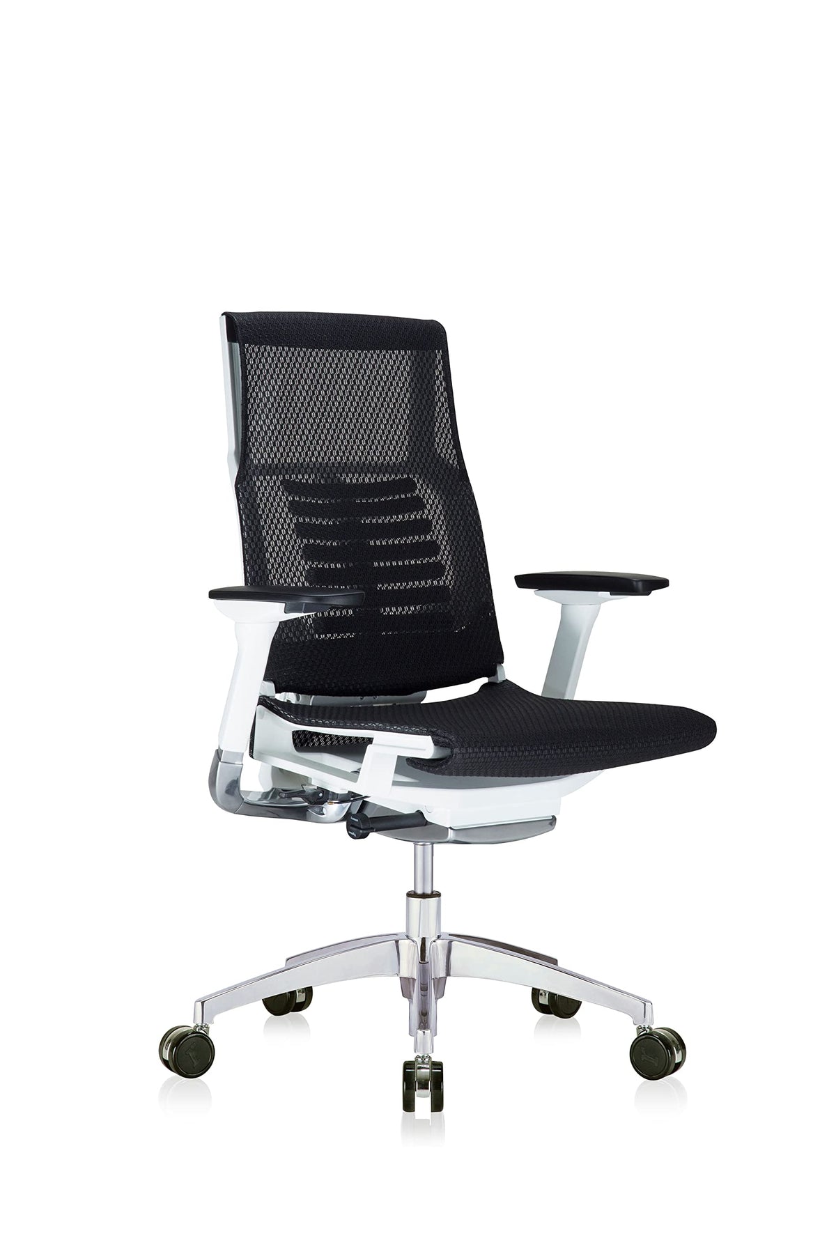 Powerfit Exec Chair Black Mesh Seat & Back-White Frame