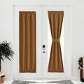 Nicetown Blackout Door Curtains, Thermal Insulated Elegance French Door Curtains For Privacy, Door Panels, Room Darkening Door Window Covering For Doorway, Gold Brown, 25' W X 80' L, 1 Panel