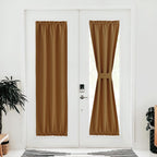 Nicetown Blackout Door Curtains, Thermal Insulated Elegance French Door Curtains For Privacy, Door Panels, Room Darkening Door Window Covering For Doorway, Gold Brown, 25' W X 80' L, 1 Panel