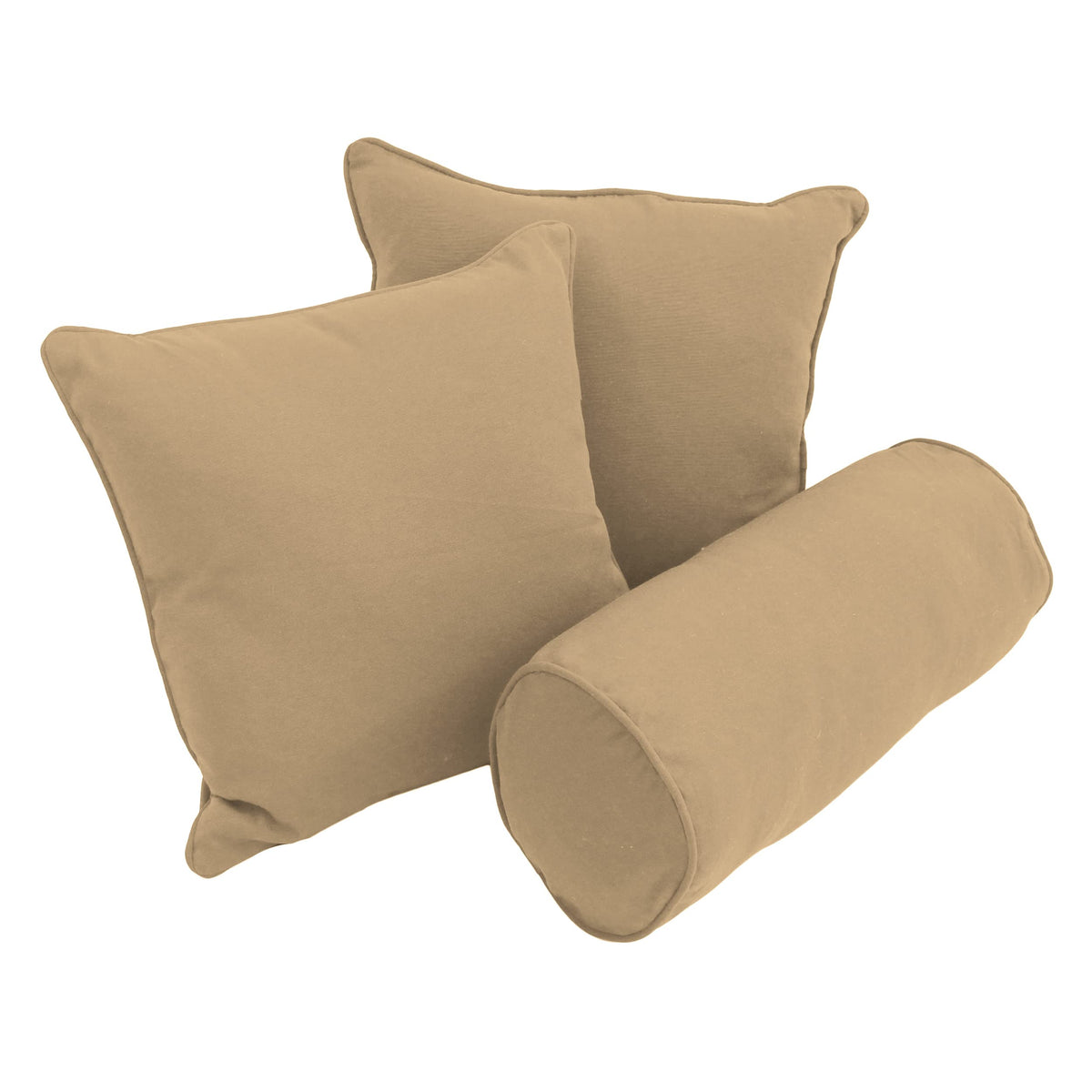 Blazing Needles Corded Twill Throw Pillow Set, Toffee 3 Count