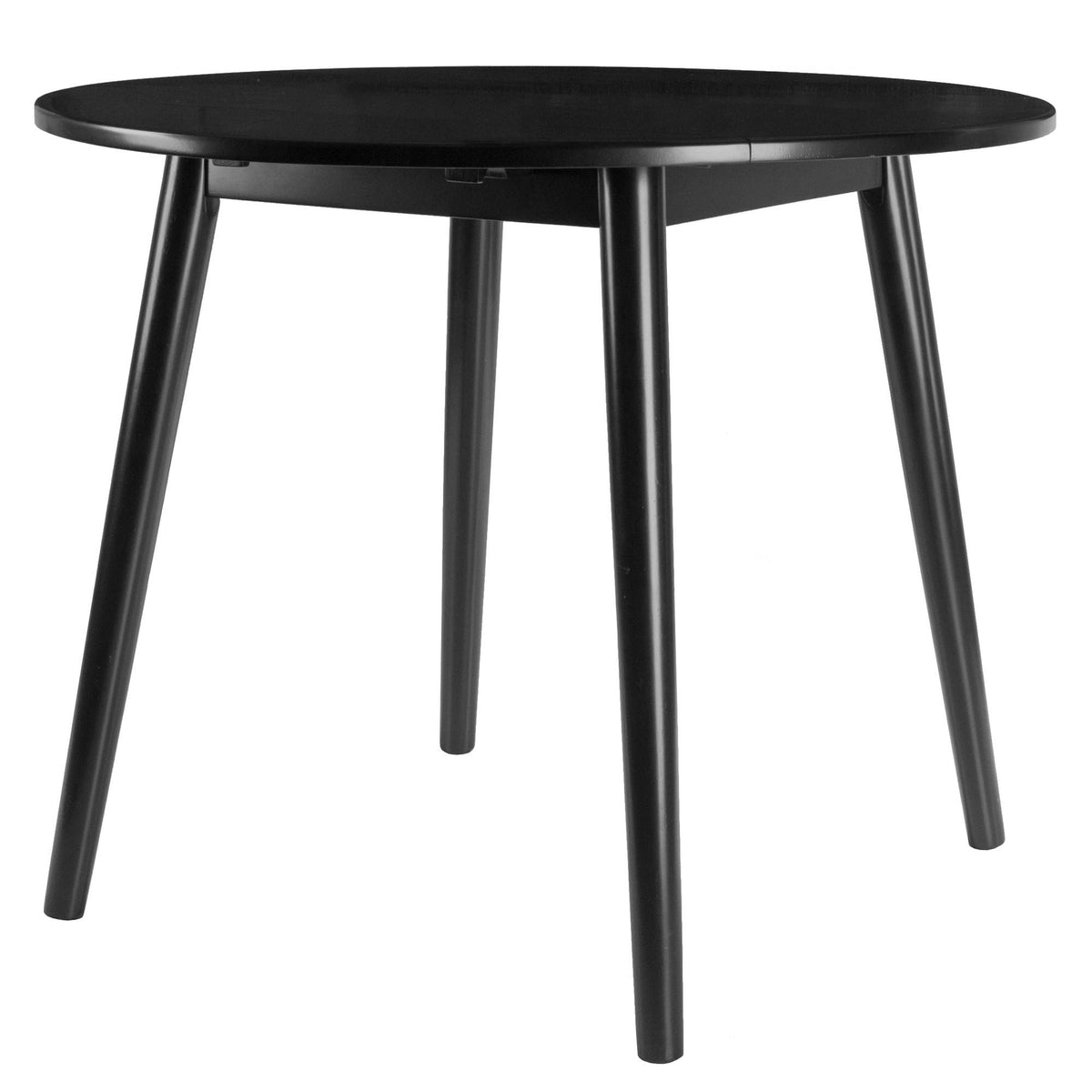 Winsome Moreno Round Double Drop Leaf Dining Table, For Dining Room, Apartment, 37&quot;, Black