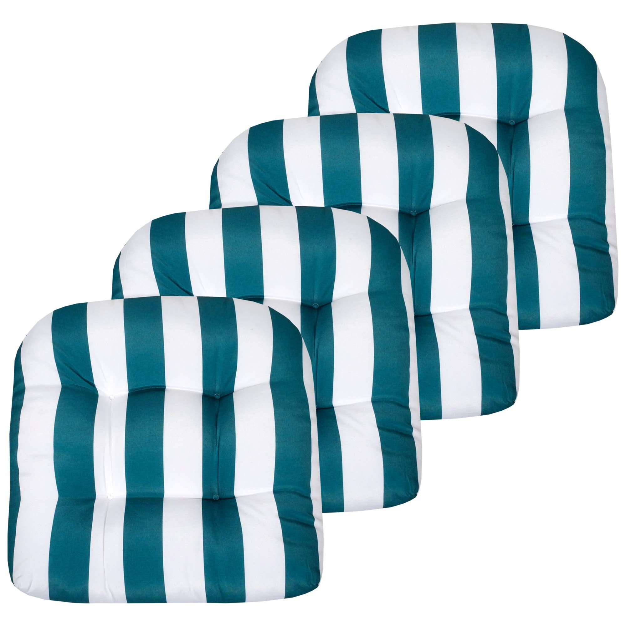 Sweet Home Collection Patio Cushions Outdoor Chair Pads Premium Comfortable Thick Fiber Fill Tufted 19' X 19' Seat Cover, Hava