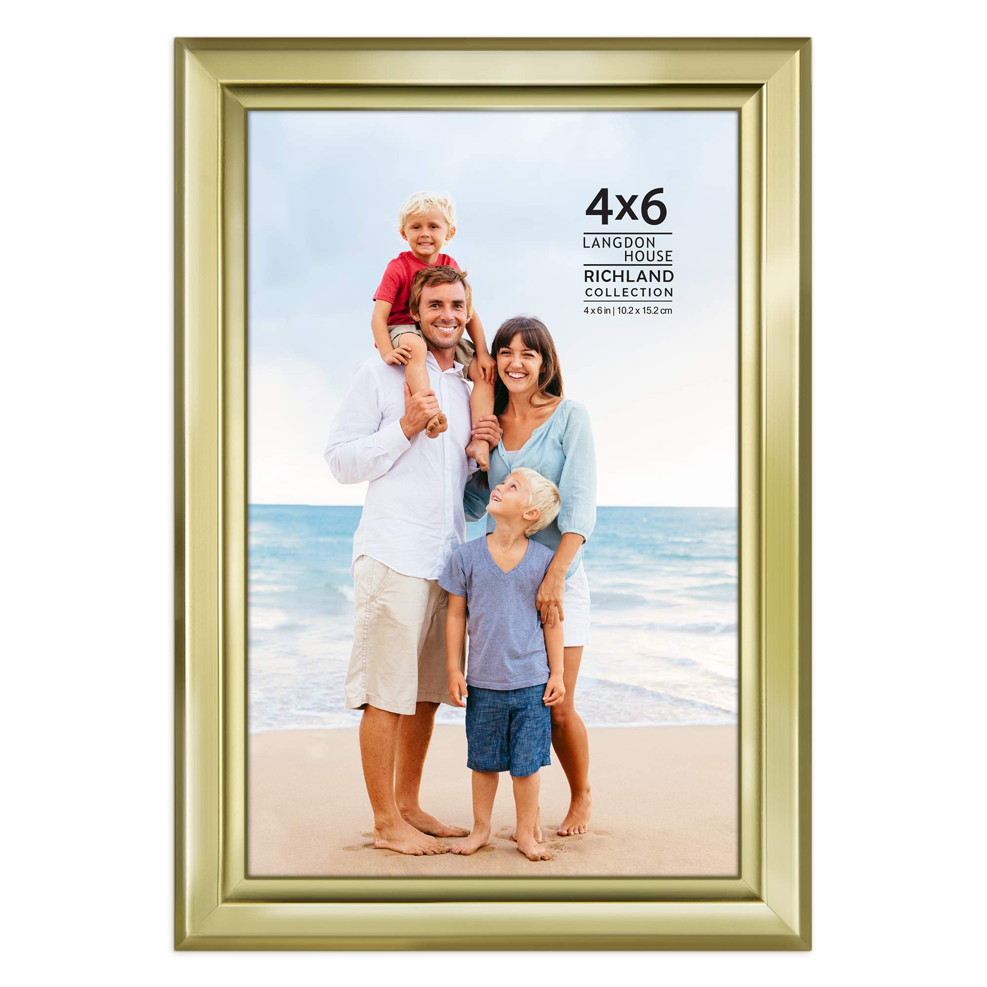 Langdon House 4x6 Gold Picture Frame, Distinguished Edging for Classic Style, Richland Collection
