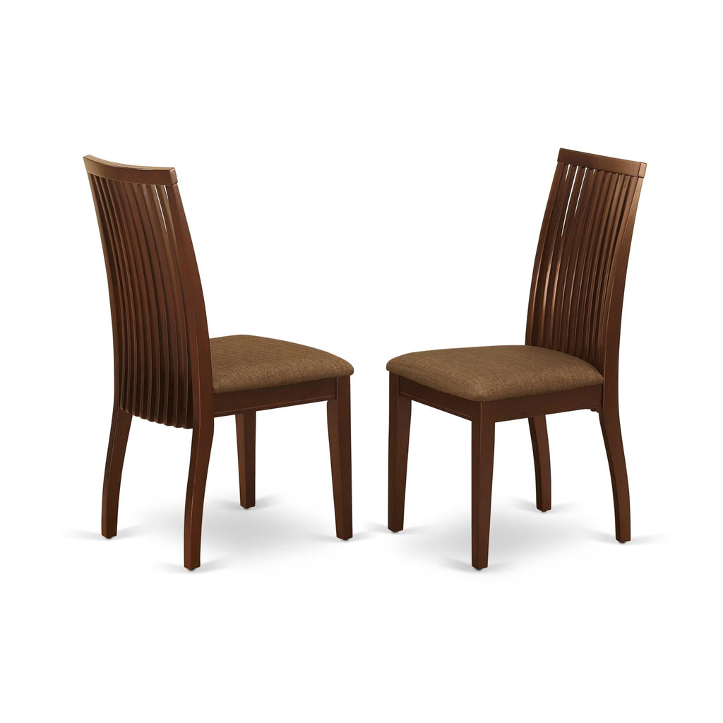 East West Furniture DLIP5-BMK-W 5 Piece Dining Room Table Set Includes a Round Kitchen Table with Dropleaf and 4 Dining Chairs, 42x42 Inch, Buttermilk & Cherry