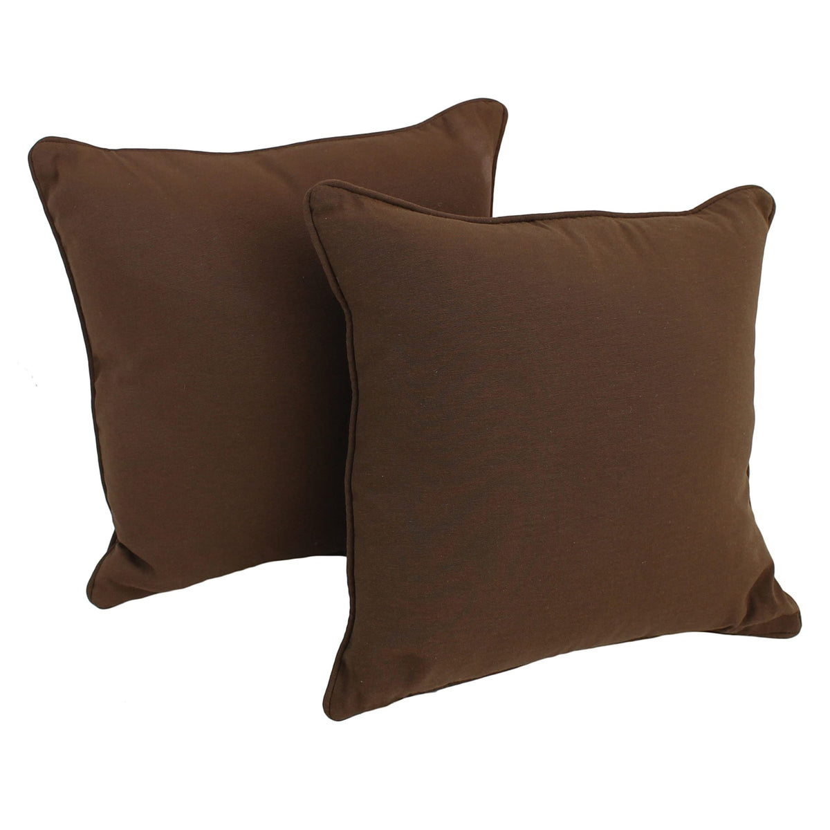 Blazing Needles 18-inch Twill Throw Pillows (Set of 2) Chocolate