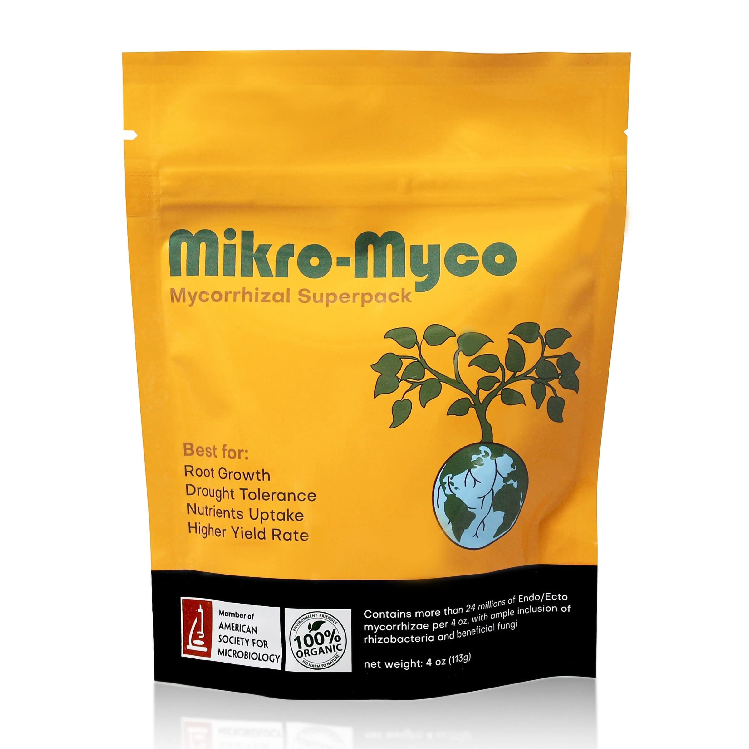 Mikro-Myco, Highly Concentrated Mycorrhizal Fungi -11 Endo/Ecto Mycorrhizae, Water Soluble Powder For Exponential Root Growth (4
