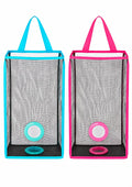 Dori Decor Amazing Hanging Plastic Bag Holder Set Of 2, NonWoven Mesh Grocery Bag Storage Organizer, Reusable Polythene Dispens